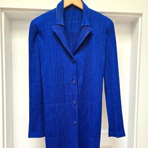 Vintage Pleats Please by Issey Miyake – Ocean Blue Long Sleeve Blouse – One Size